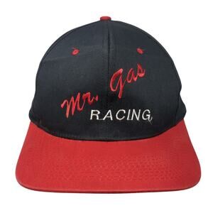 Mr. Gas Racing Snapback Cap Black One Size Adjustable Embroidered 6 Panel TC